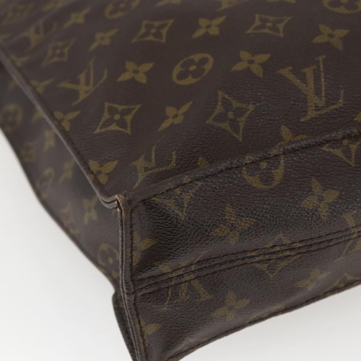 LOUIS VUITTON Monogram Sac Plat Hand Bag M51140 LV Auth BA9399