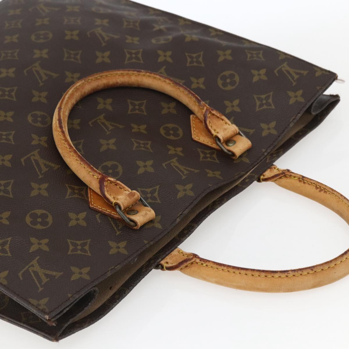 LOUIS VUITTON Monogram Sac Plat Hand Bag M51140 LV Auth BA9399