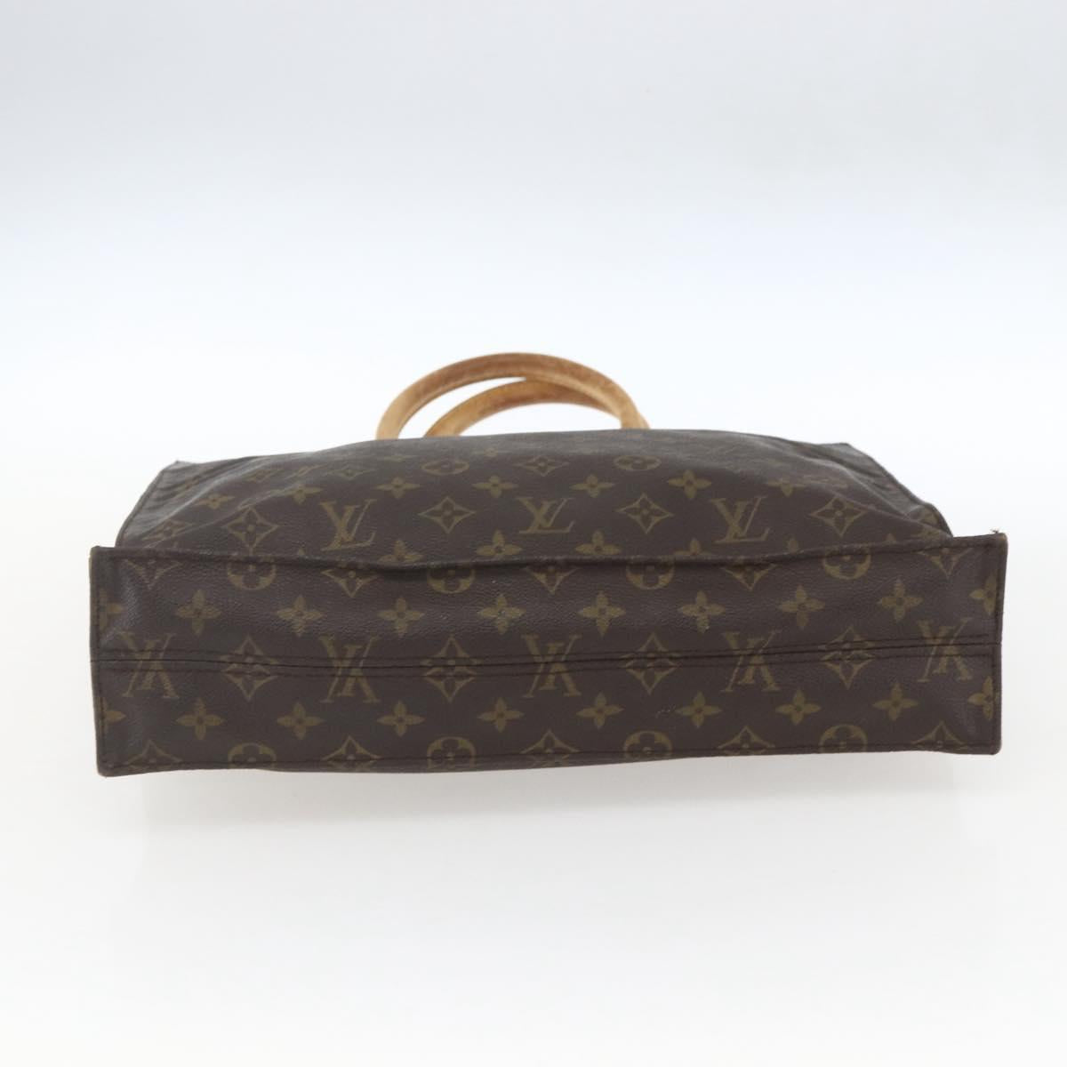 LOUIS VUITTON Monogram Sac Plat Hand Bag M51140 LV Auth BA9399