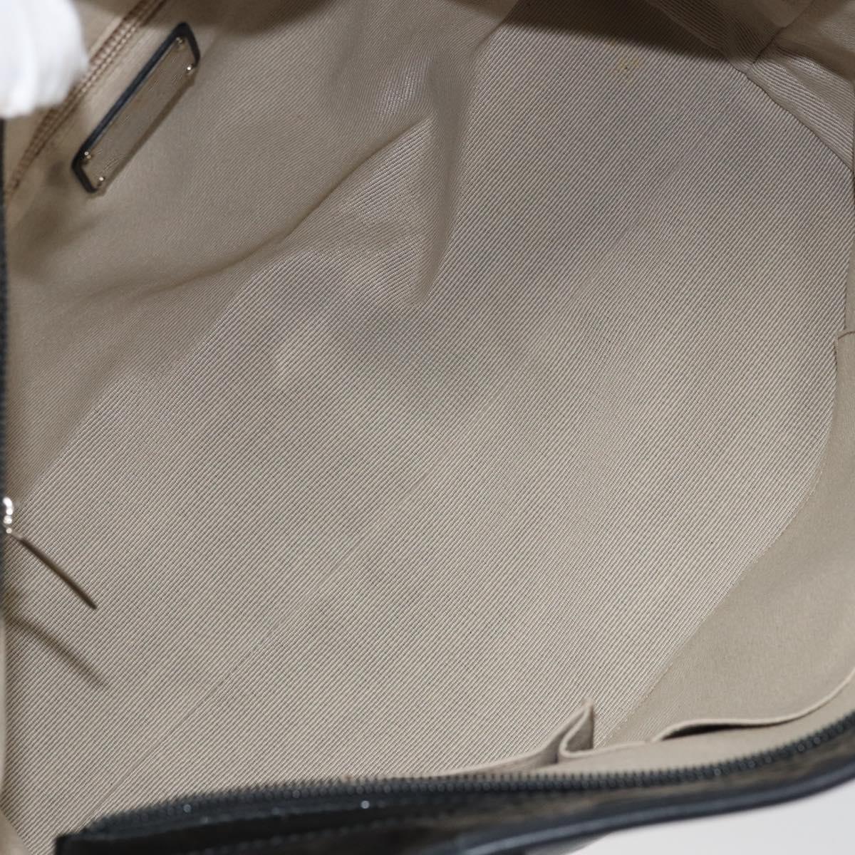 Salvatore Ferragamo Gancini Tote Bag Enamel Black Silver Auth BA9402