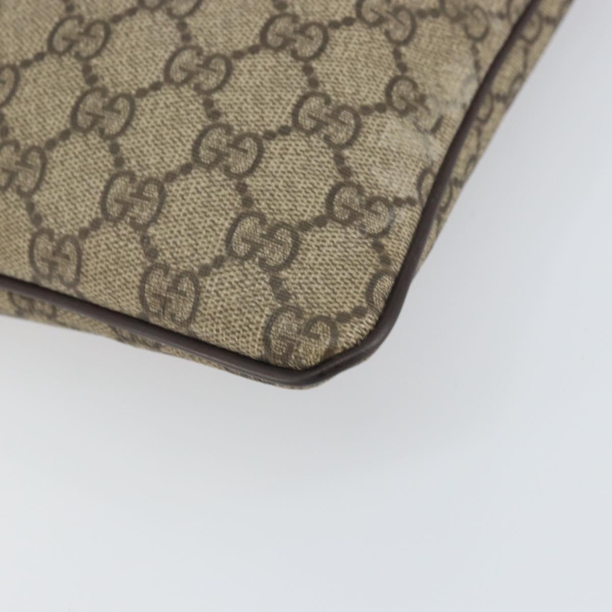 GUCCI GG Supreme Shoulder Bag PVC Beige Gold 201446 Auth BA9409