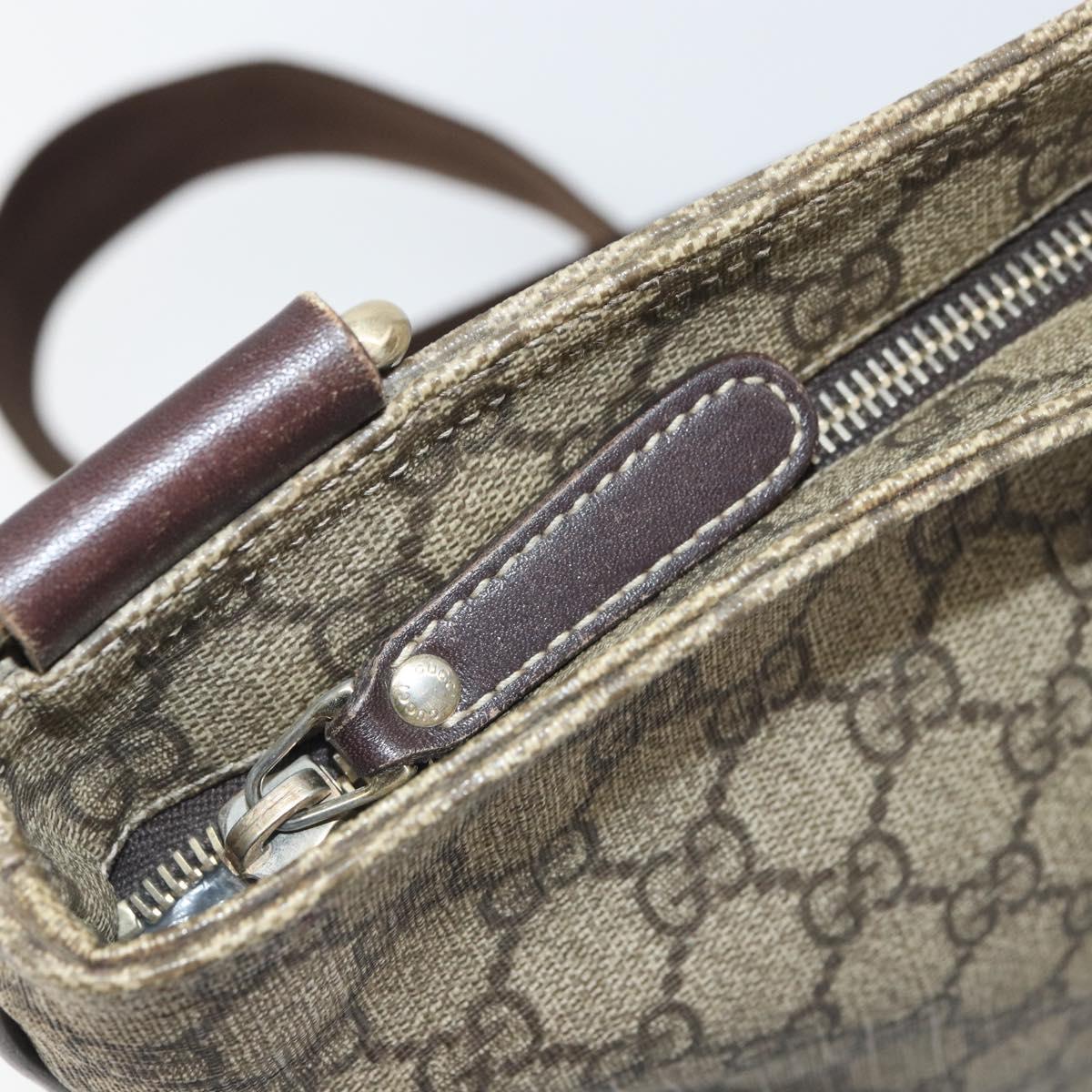 GUCCI GG Supreme Shoulder Bag PVC Beige Gold 201446 Auth BA9409