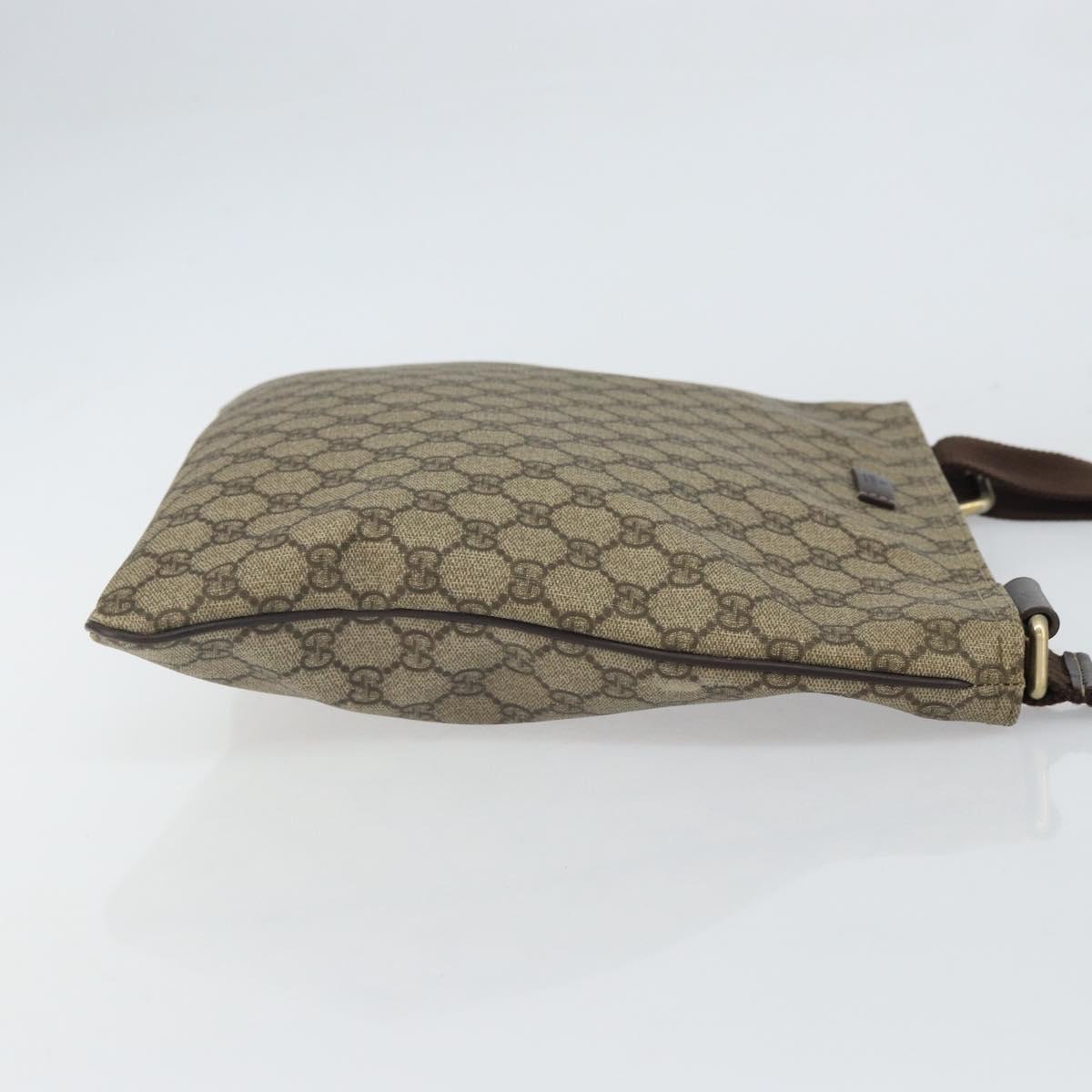 GUCCI GG Supreme Shoulder Bag PVC Beige Gold 201446 Auth BA9409