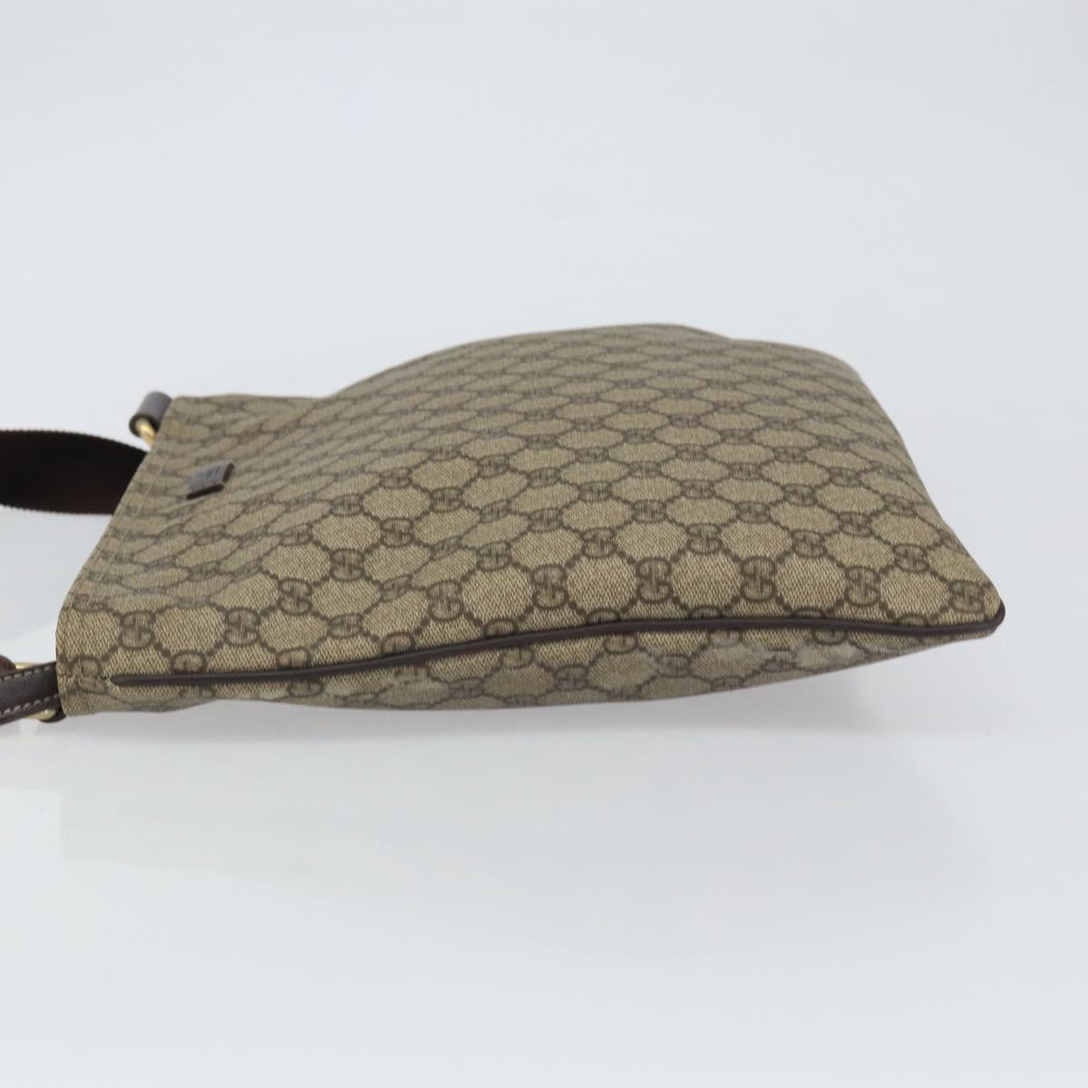GUCCI GG Supreme Shoulder Bag PVC Beige Gold 201446 Auth BA9409