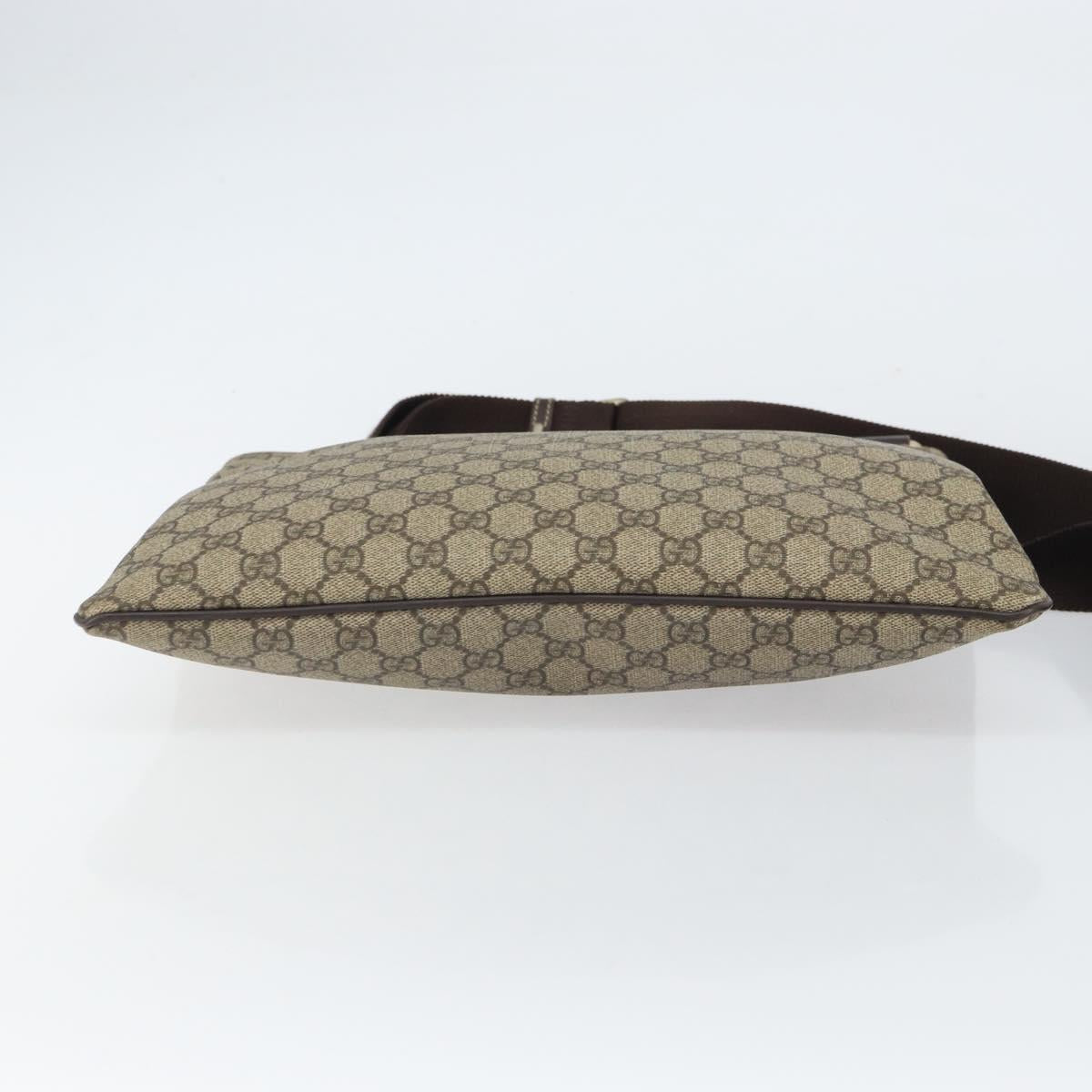 GUCCI GG Supreme Shoulder Bag PVC Beige Gold 201446 Auth BA9409