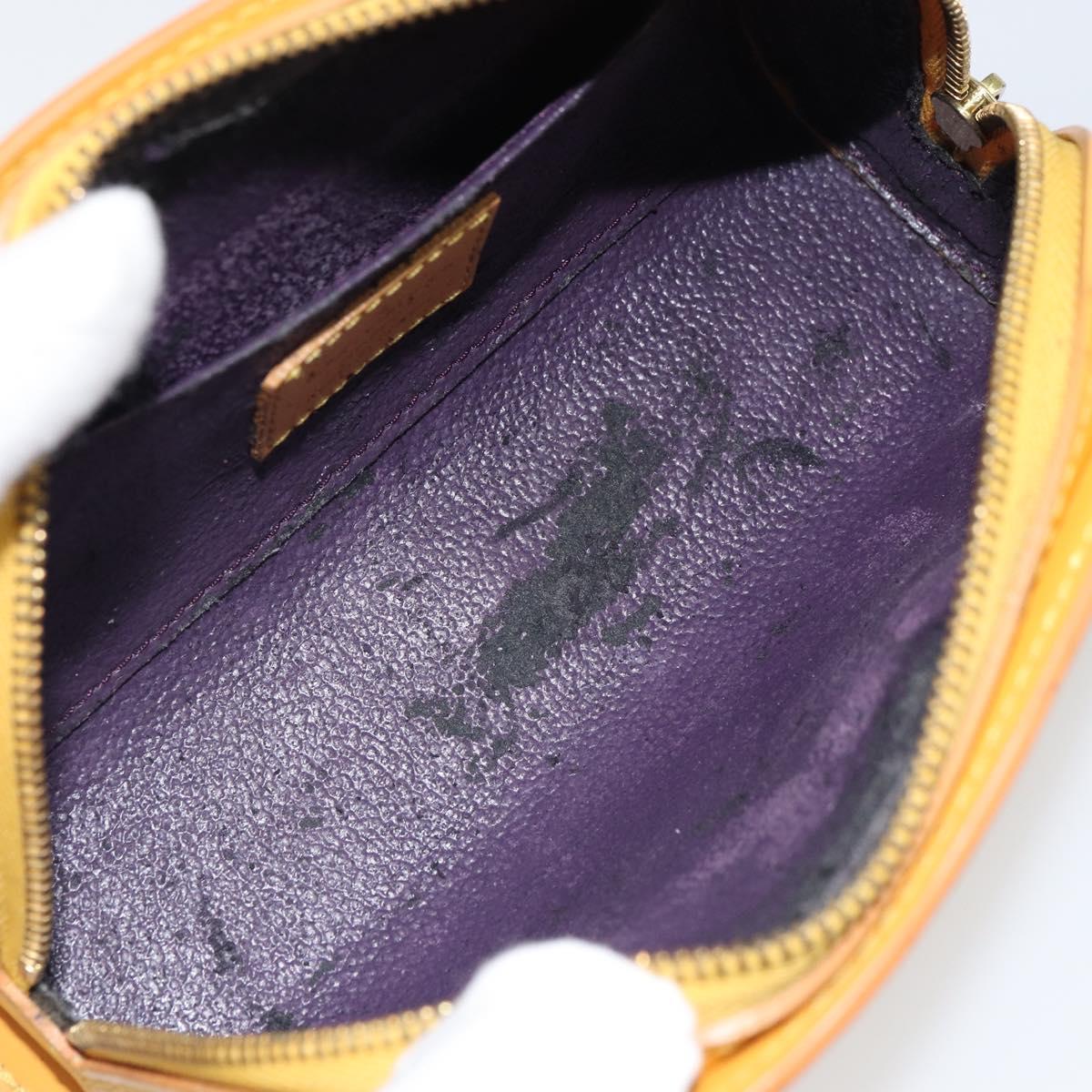 LOUIS VUITTON Epi Dauphine PM Pouch Yellow M48449 LV Auth BA9437