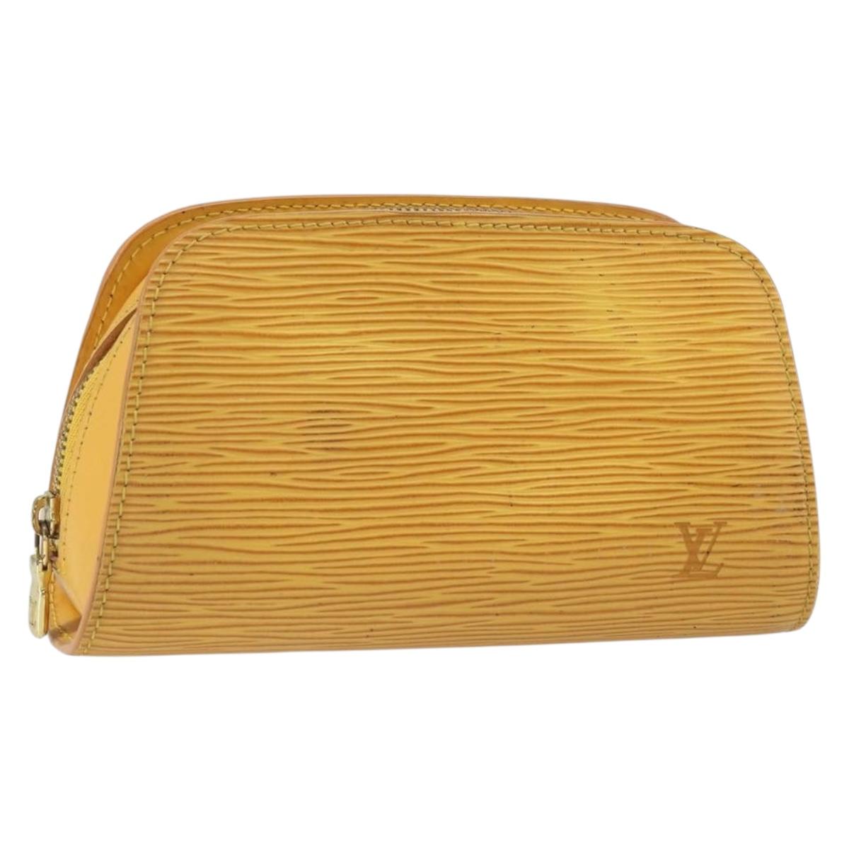 LOUIS VUITTON Epi Dauphine PM Pouch Yellow M48449 LV Auth BA9437