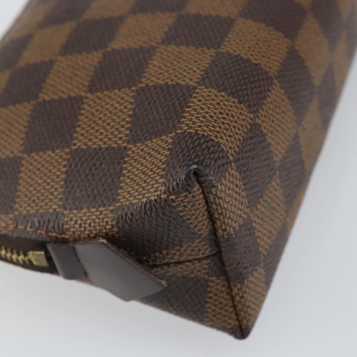 LOUIS VUITTON Damier Ebene Pochette Cosmetic PM Pouch N47516 LV Auth BA9448