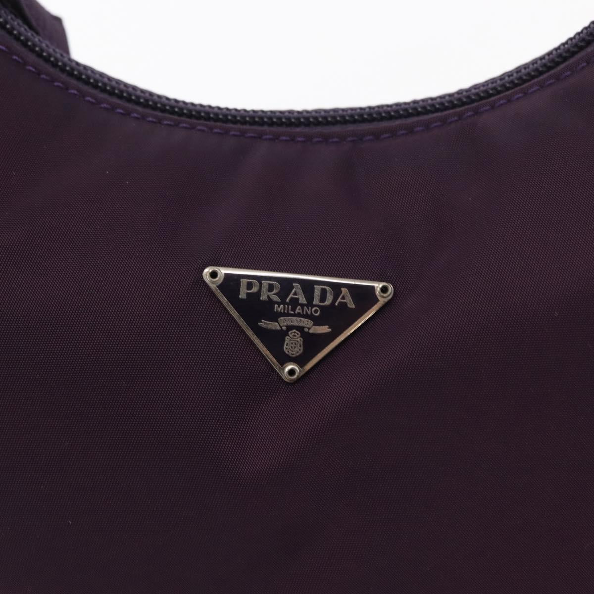 PRADA Accessory Pouch Nylon Purple Silver Auth BA9459SAV