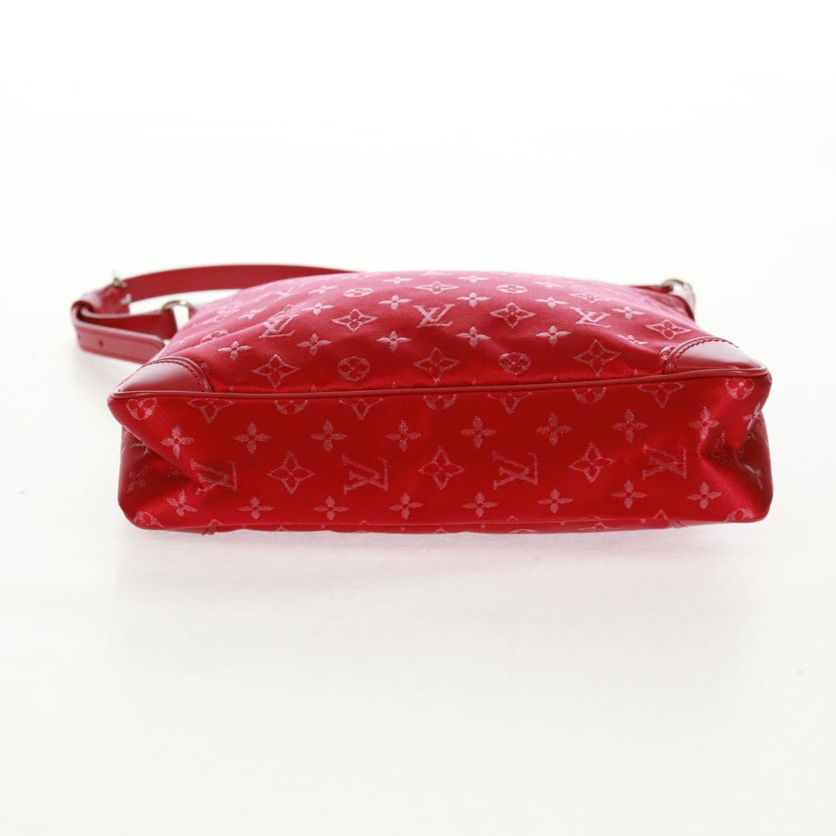 LOUIS VUITTON Monogram Satin Little Boulogne Hand Bag Red M92351 Auth BA9469SM