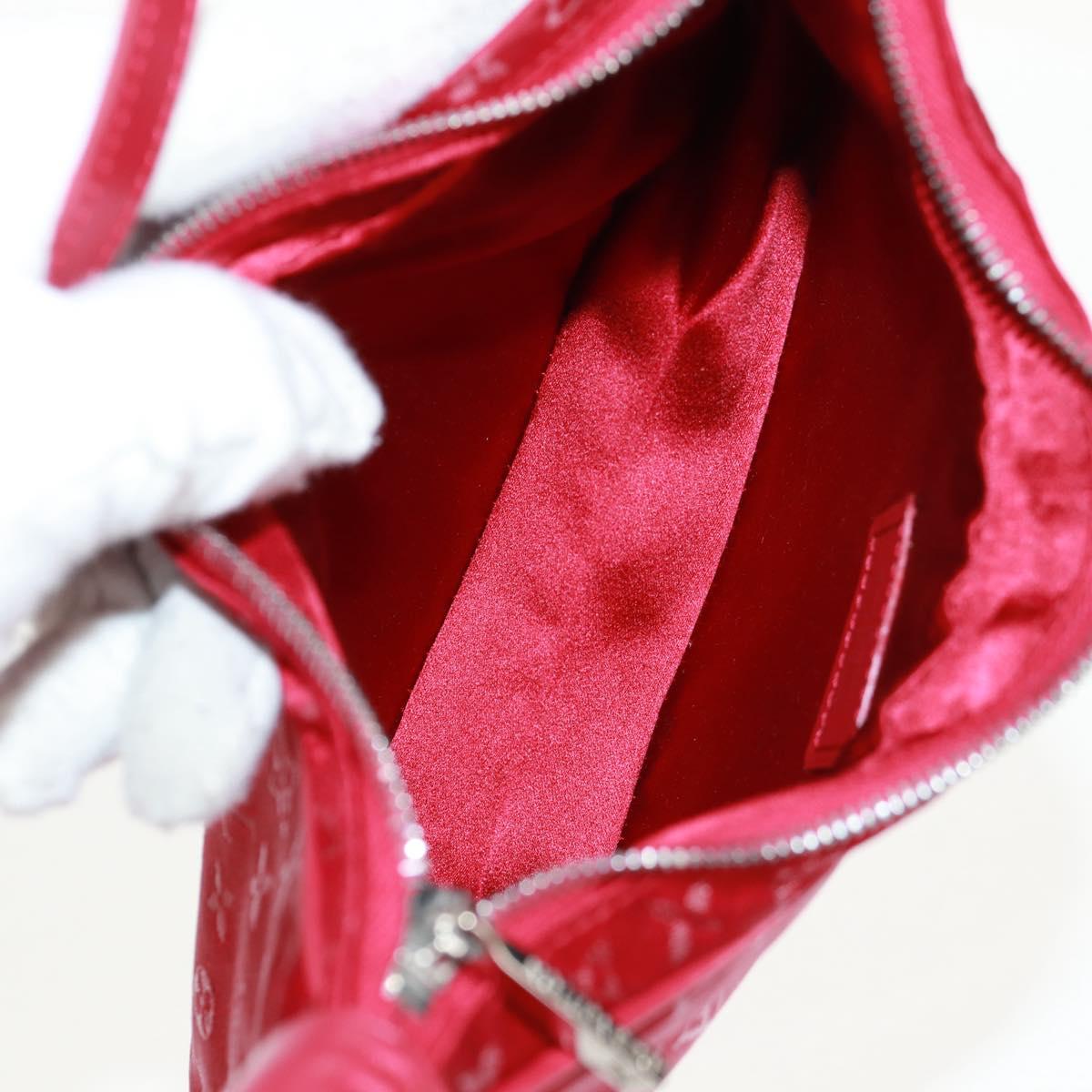 LOUIS VUITTON Monogram Satin Little Boulogne Hand Bag Red M92351 Auth BA9469SM