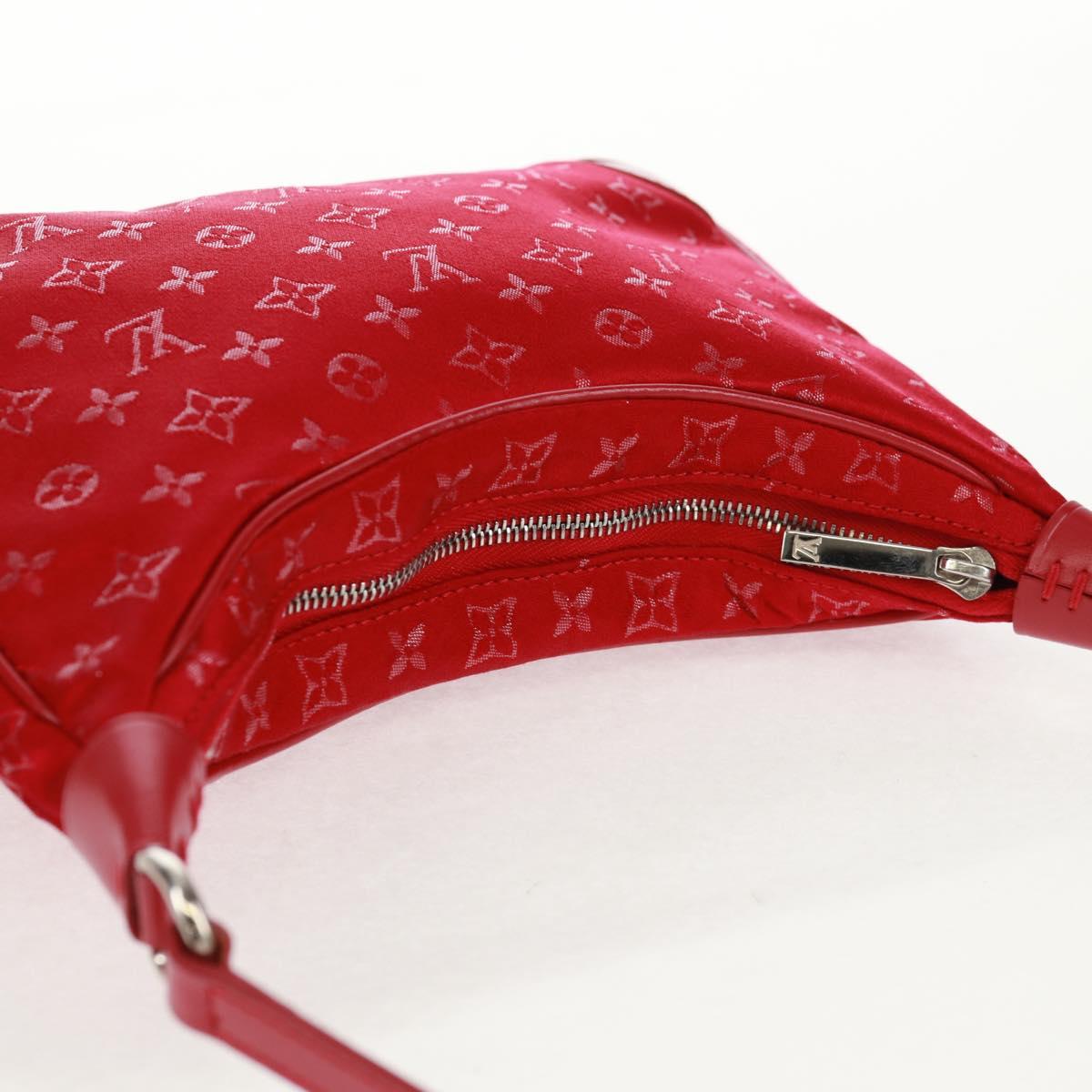 LOUIS VUITTON Monogram Satin Little Boulogne Hand Bag Red M92351 Auth BA9469SM