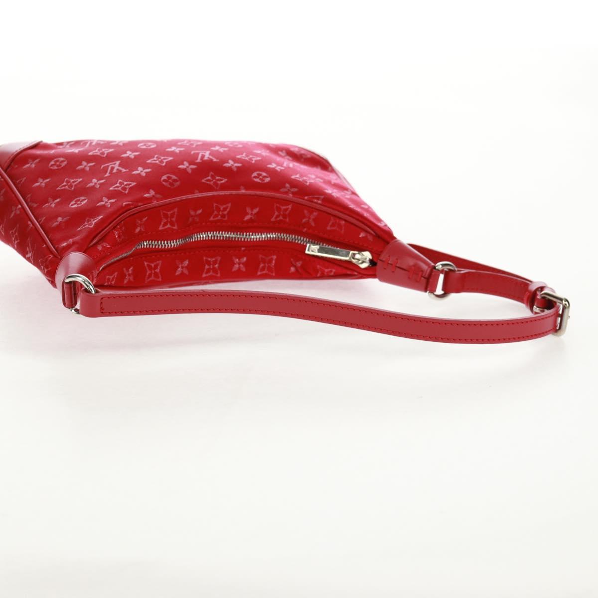 LOUIS VUITTON Monogram Satin Little Boulogne Hand Bag Red M92351 Auth BA9469SM