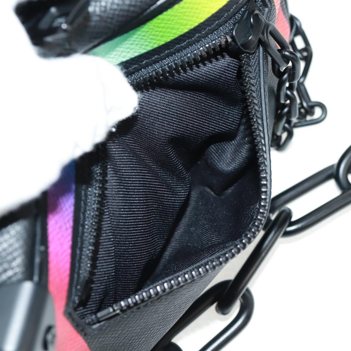 LOUIS VUITTON Taiga Rainbow Mini Soft Trunk Bag Black M30351 LV Auth BA9470SM