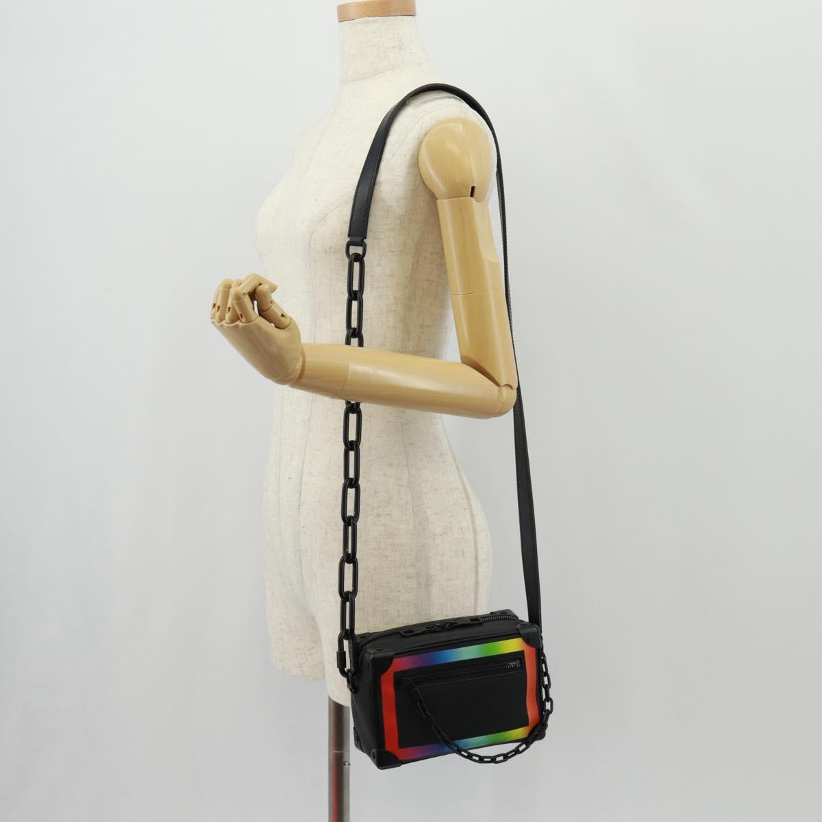 LOUIS VUITTON Taiga Rainbow Mini Soft Trunk Bag Black M30351 LV Auth BA9470SM