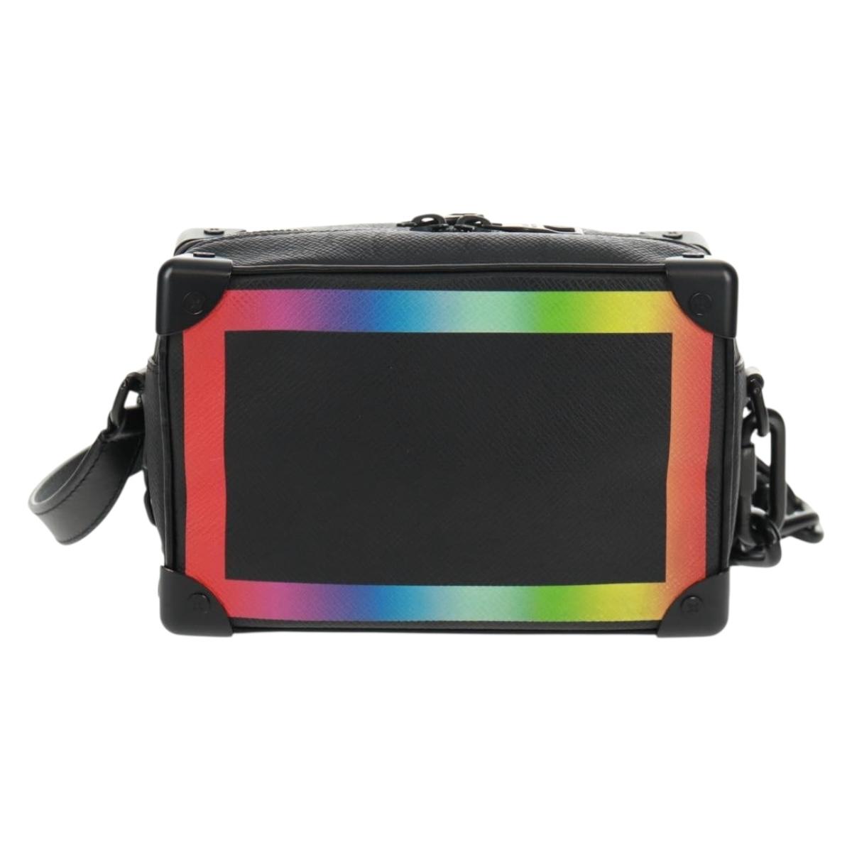 LOUIS VUITTON Taiga Rainbow Mini Soft Trunk Bag Black M30351 LV Auth BA9470SM