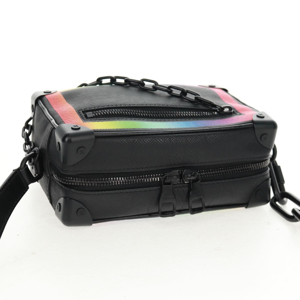 LOUIS VUITTON Taiga Rainbow Mini Soft Trunk Bag Black M30351 LV Auth BA9470SM