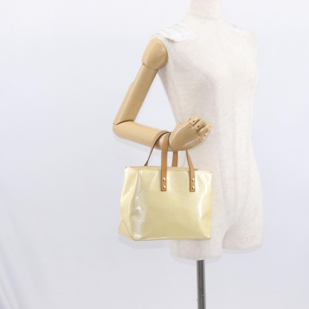 LOUIS VUITTON Monogram Vernis Reade PM Hand Bag Perle M91336 LV Auth BA9479
