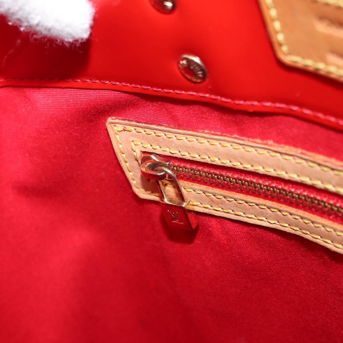 LOUIS VUITTON Monogram Vernis Reade MM Hand Bag Red Rouge M91086 LV Auth BA9480