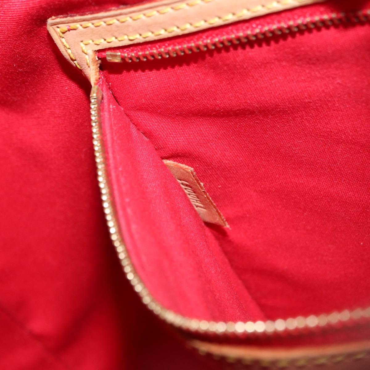 LOUIS VUITTON Monogram Vernis Reade MM Hand Bag Red Rouge M91086 LV Auth BA9480