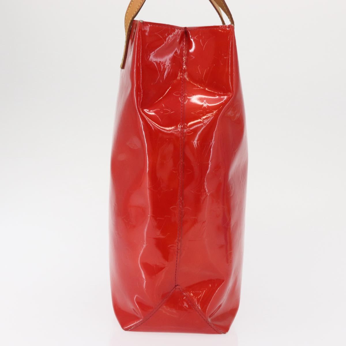LOUIS VUITTON Monogram Vernis Reade MM Hand Bag Red Rouge M91086 LV Auth BA9480