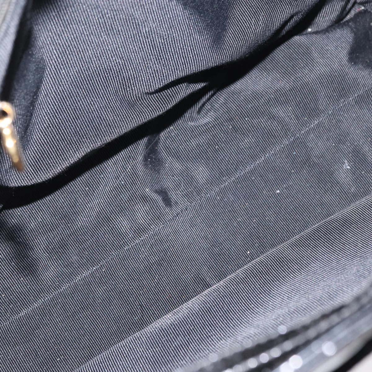 CHANEL COCO Mark Shoulder Bag Patent leather Black Gold CC Auth BA9483