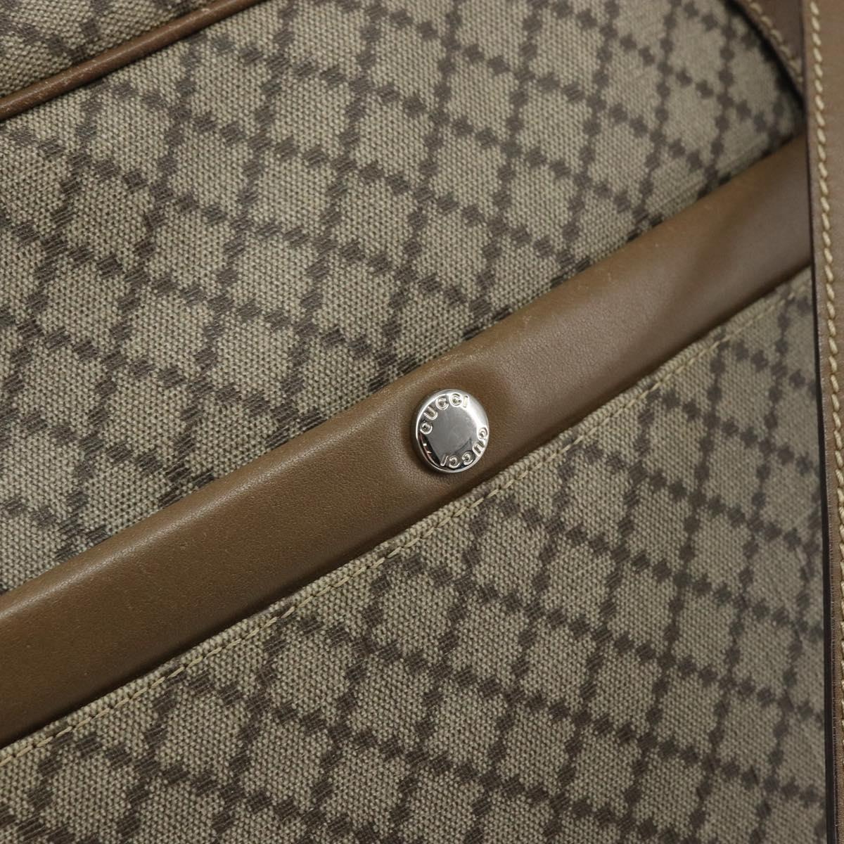 GUCCI Diamante Shoulder Bag PVC Leather Beige Silver 268159 Auth BA9486