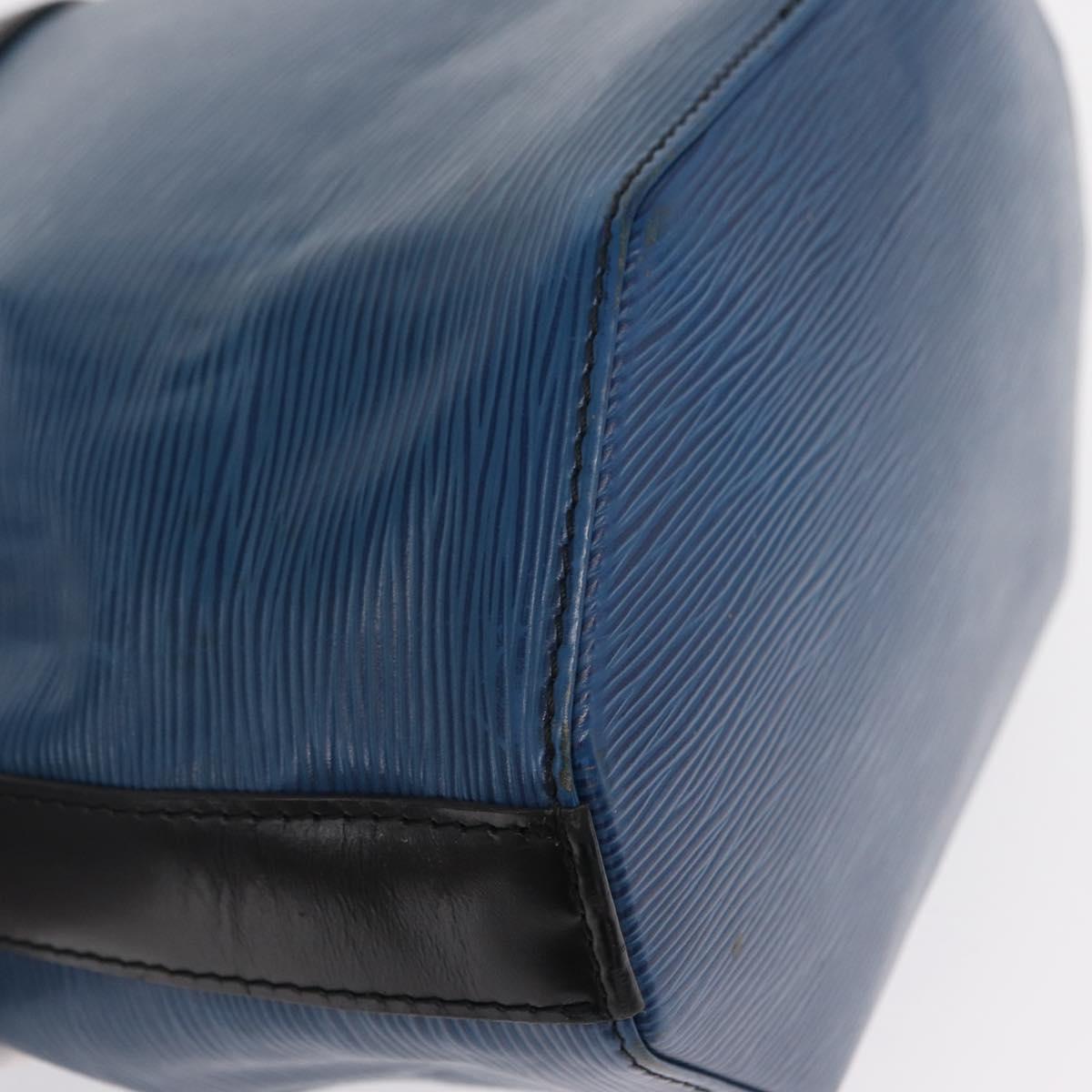 LOUIS VUITTON Epi Sac Depaule PM Shoulder Bag Blue Black LV Auth BA9493