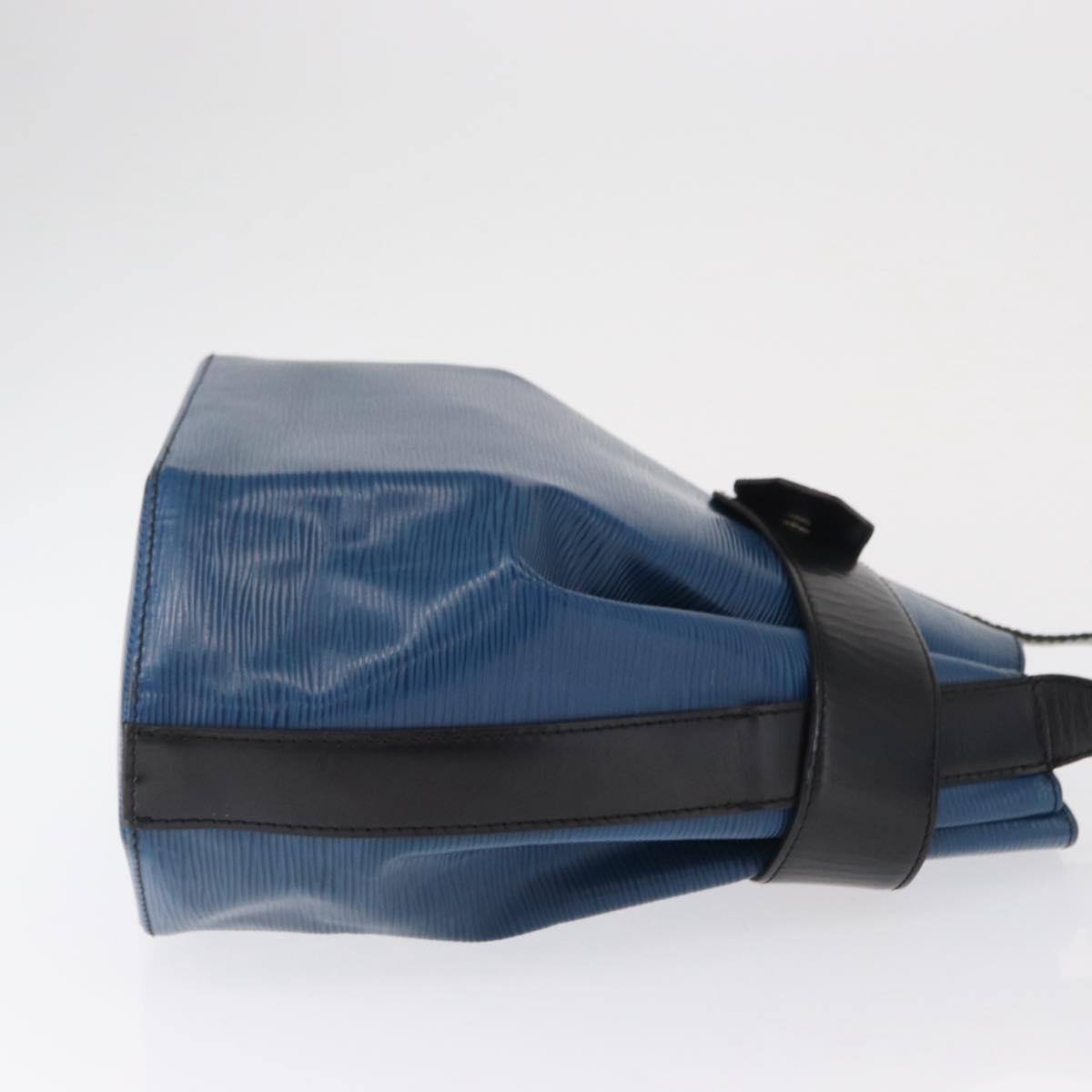 LOUIS VUITTON Epi Sac Depaule PM Shoulder Bag Blue Black LV Auth BA9493