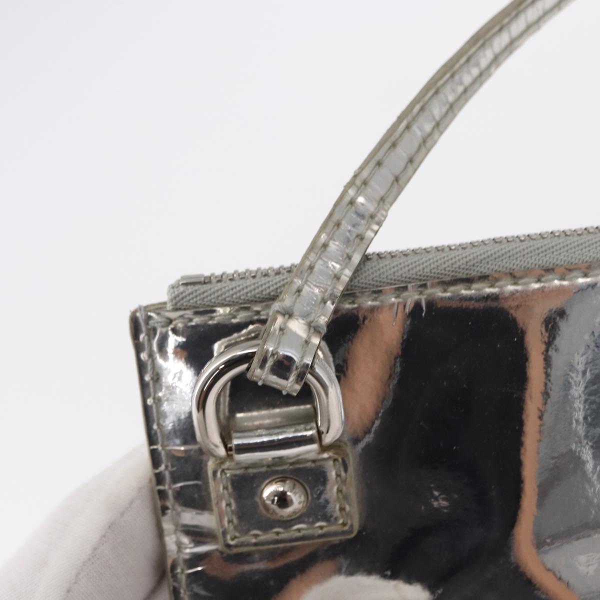 LOUIS VUITTON Monogram Miroir Pochette Platt Pouch Silver M95277 LV Auth BA9494