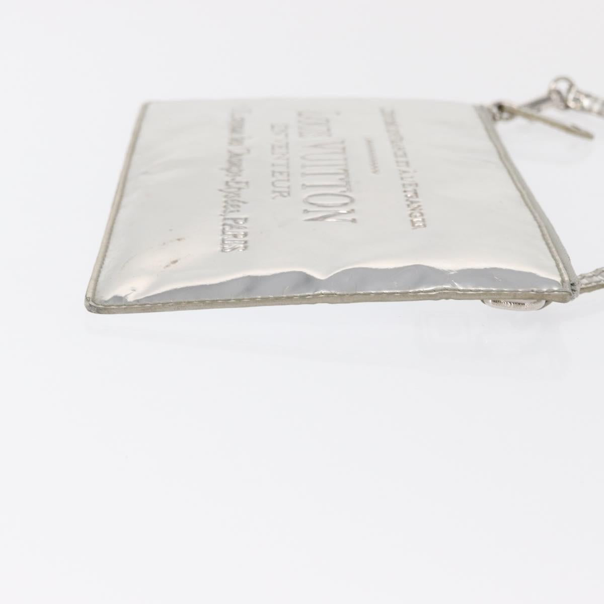 LOUIS VUITTON Monogram Miroir Pochette Platt Pouch Silver M95277 LV Auth BA9494