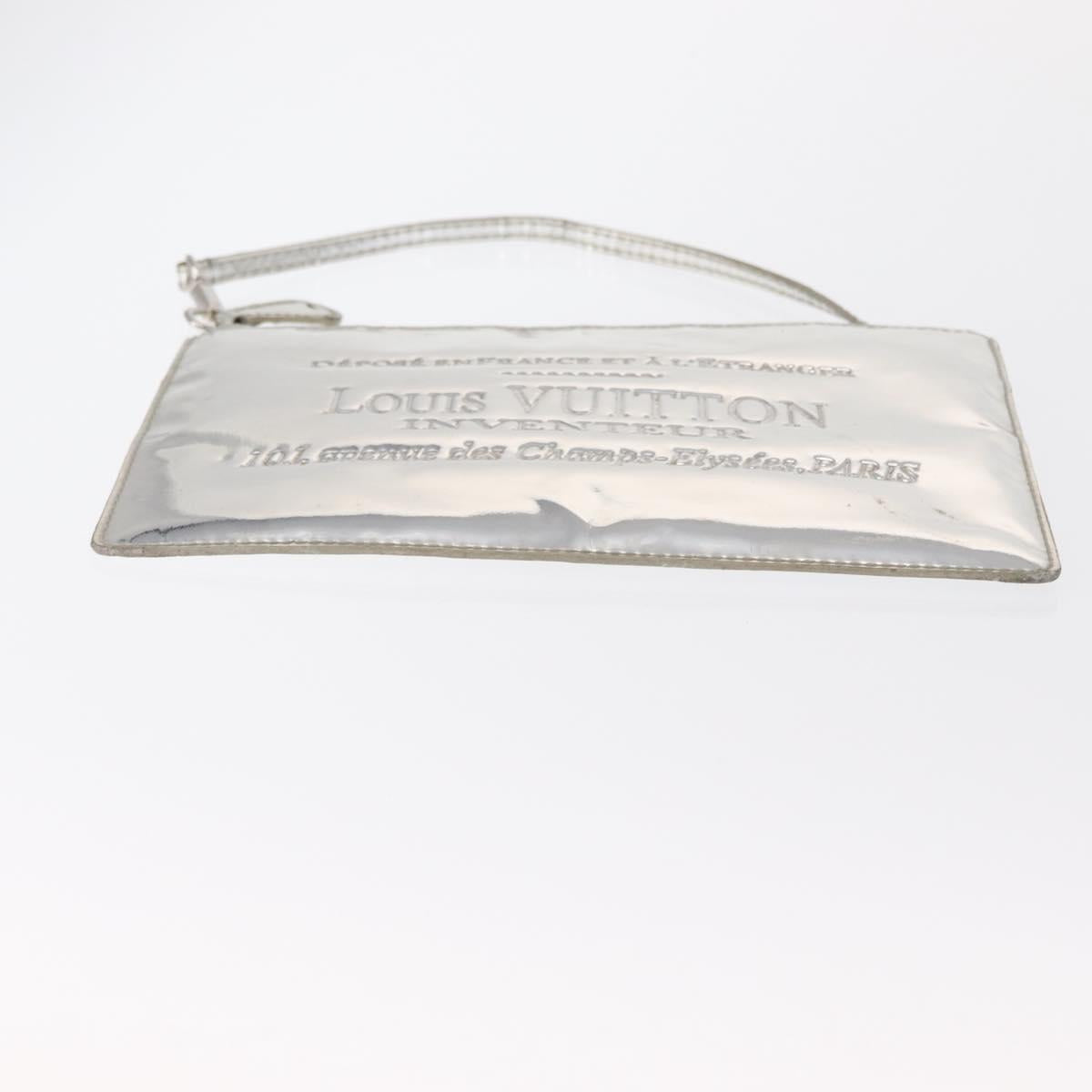 LOUIS VUITTON Monogram Miroir Pochette Platt Pouch Silver M95277 LV Auth BA9494