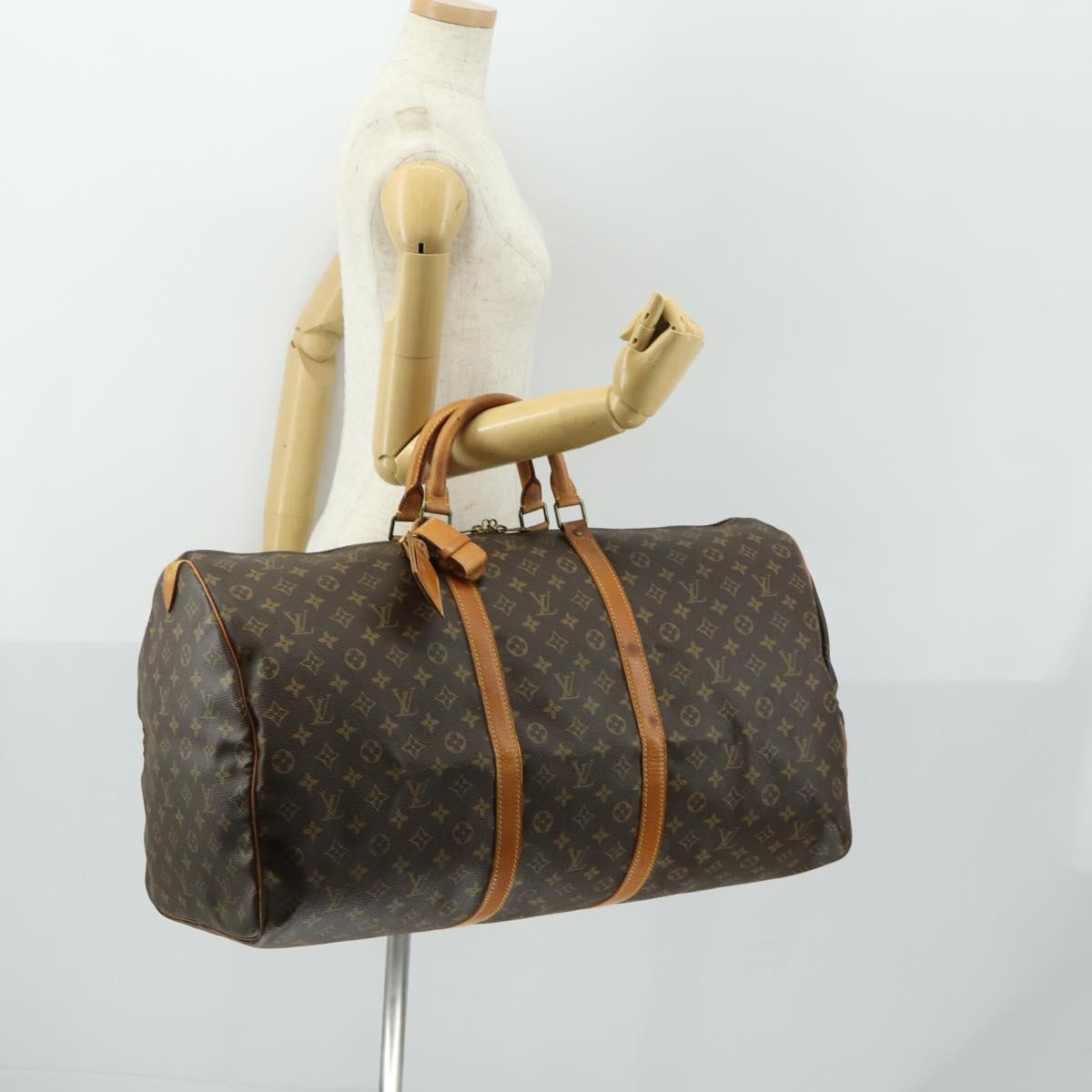 LOUIS VUITTON Monogram Keepall 60 Boston Bag M41422 LV Auth BA9498