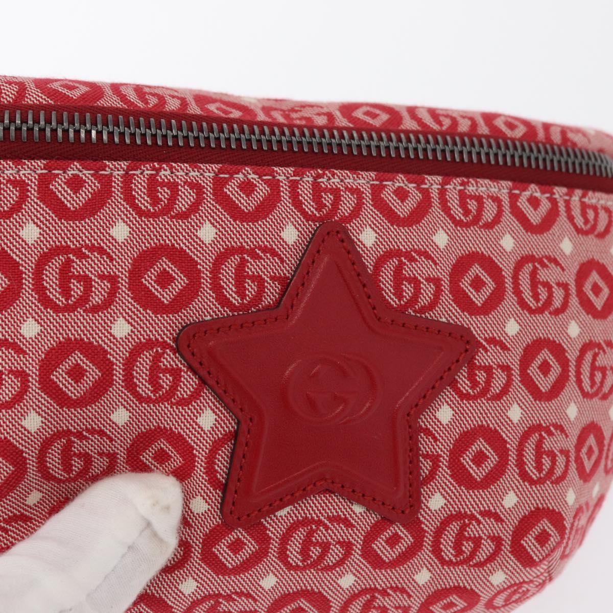 GUCCI Children's Sherry Line Waist bag Canvas Red Navy 502095 Auth BA9500