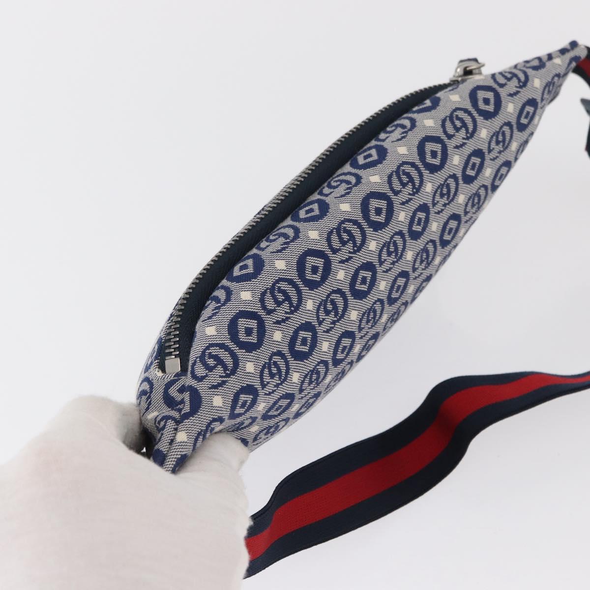 GUCCI Children's Sherry Line Waist bag Canvas Red Navy 502095 Auth BA9501