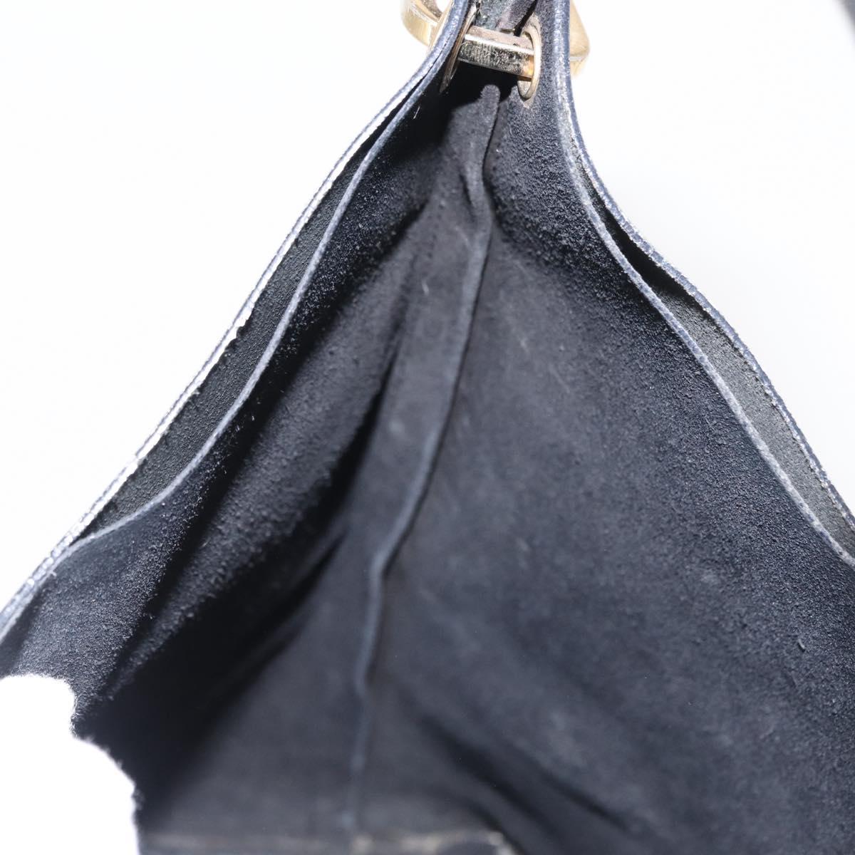 GUCCI Bamboo Shoulder Bag Leather Black Gold 001 1013 1881 Auth BA9503