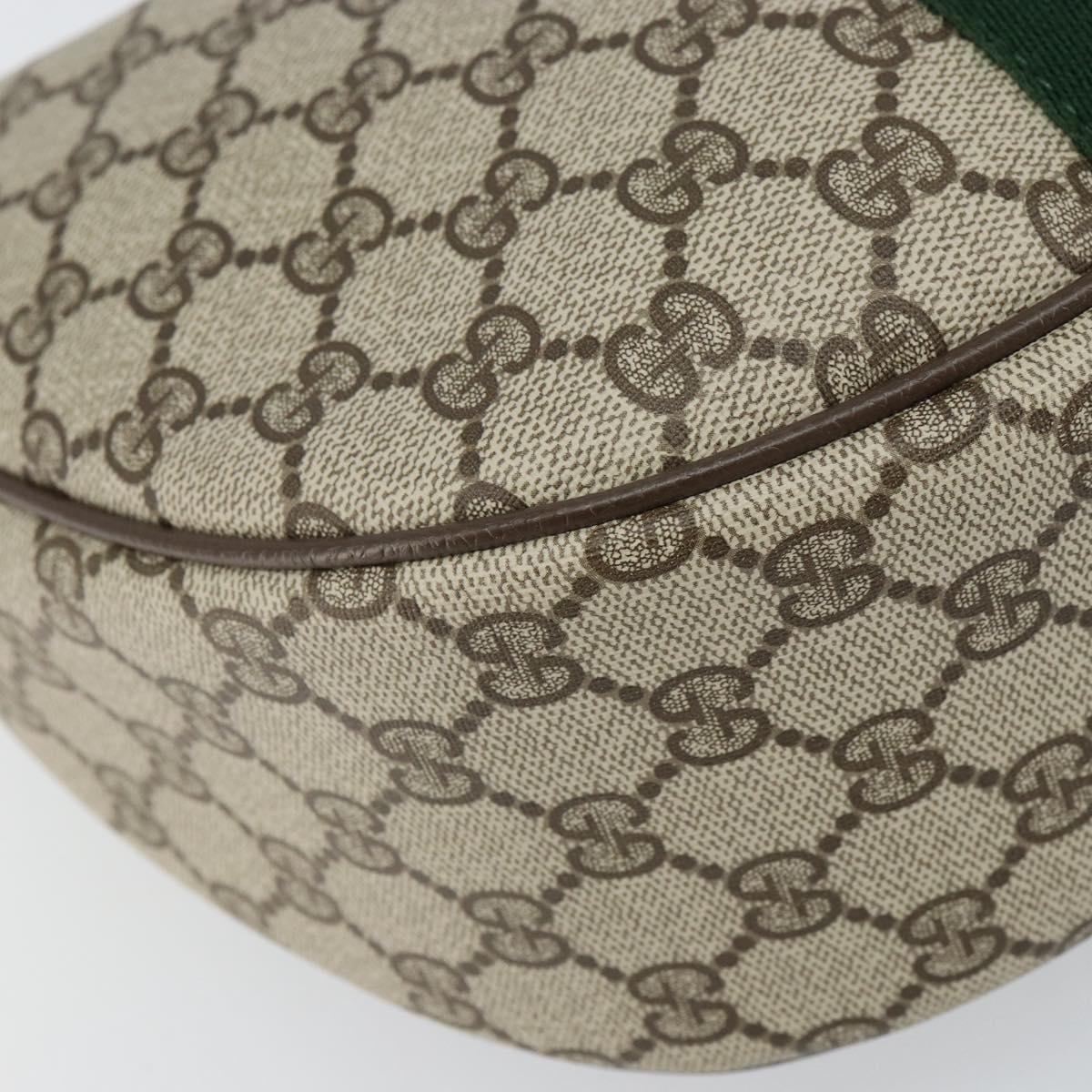 GUCCI GG Supreme Web Sherry Line Shoulder Bag PVC Beige Gold 010 378 Auth BA9508