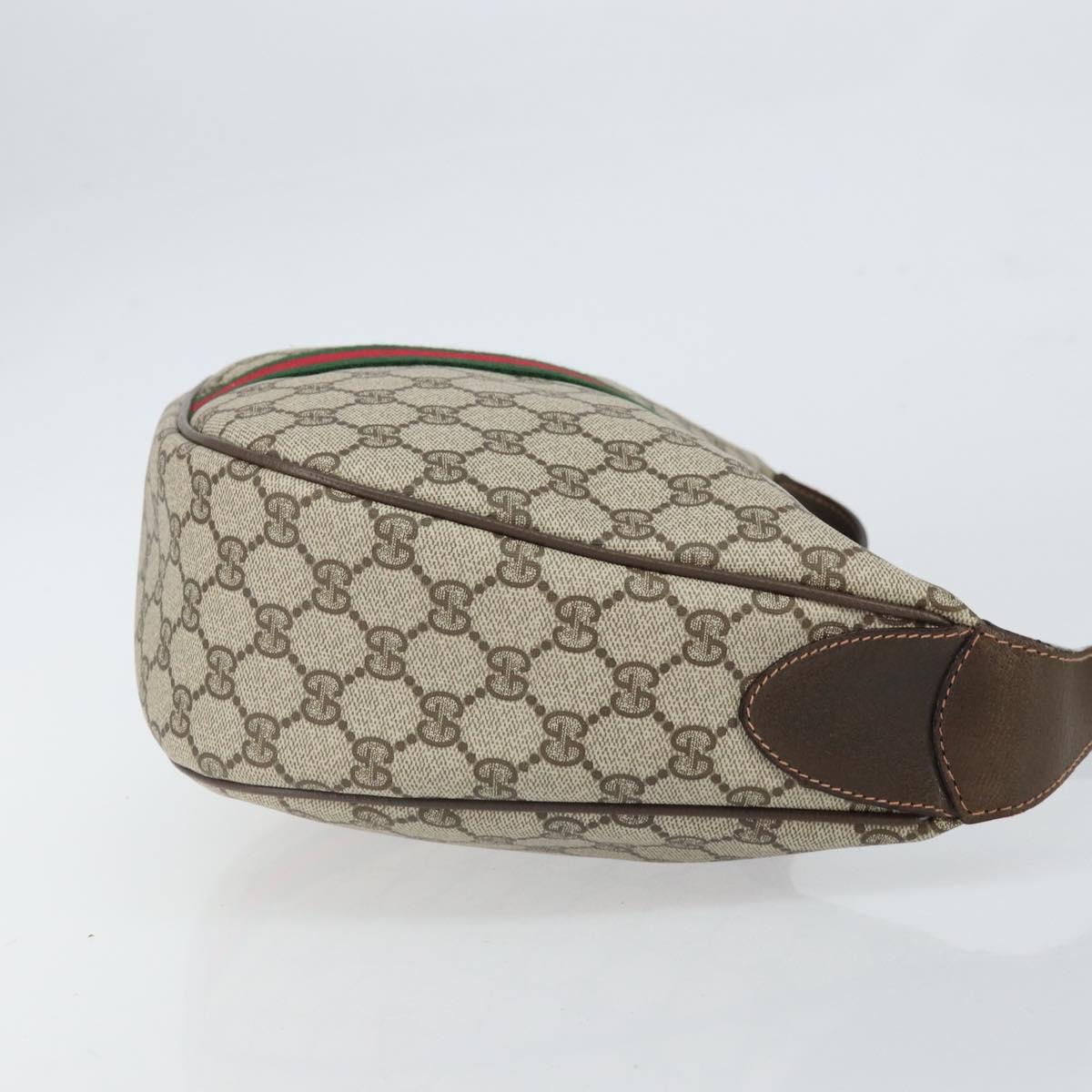 GUCCI GG Supreme Web Sherry Line Shoulder Bag PVC Beige Gold 010 378 Auth BA9508