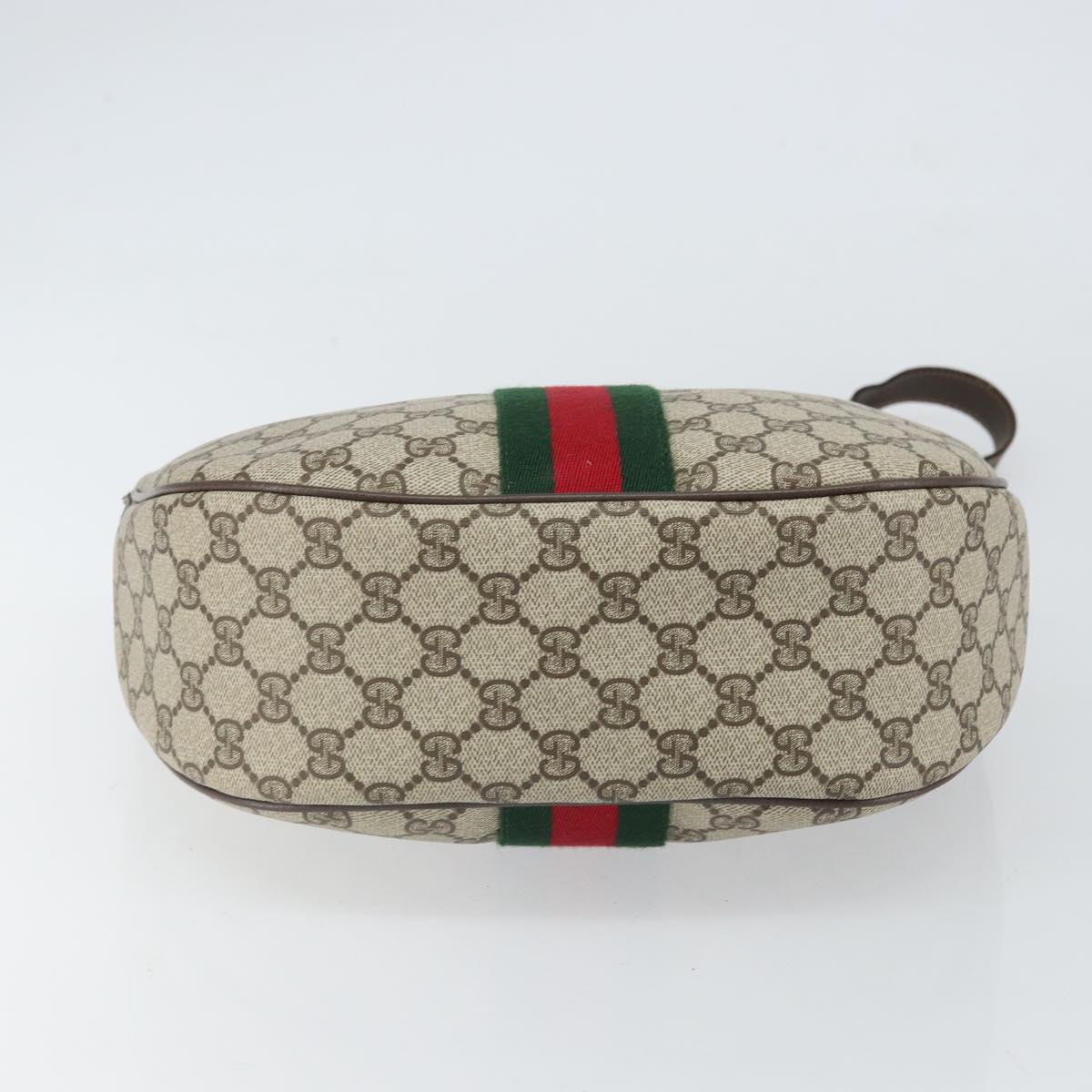 GUCCI GG Supreme Web Sherry Line Shoulder Bag PVC Beige Gold 010 378 Auth BA9508
