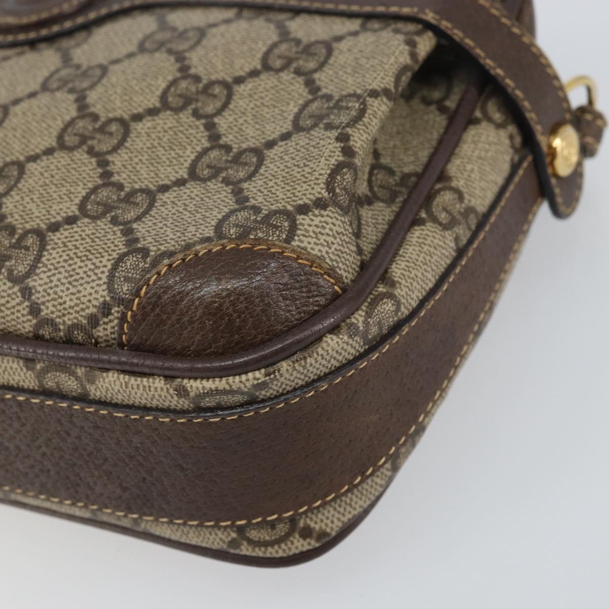 GUCCI GG Supreme Shoulder Bag PVC Leather Beige Gold 007 904 0423 Auth BA9514