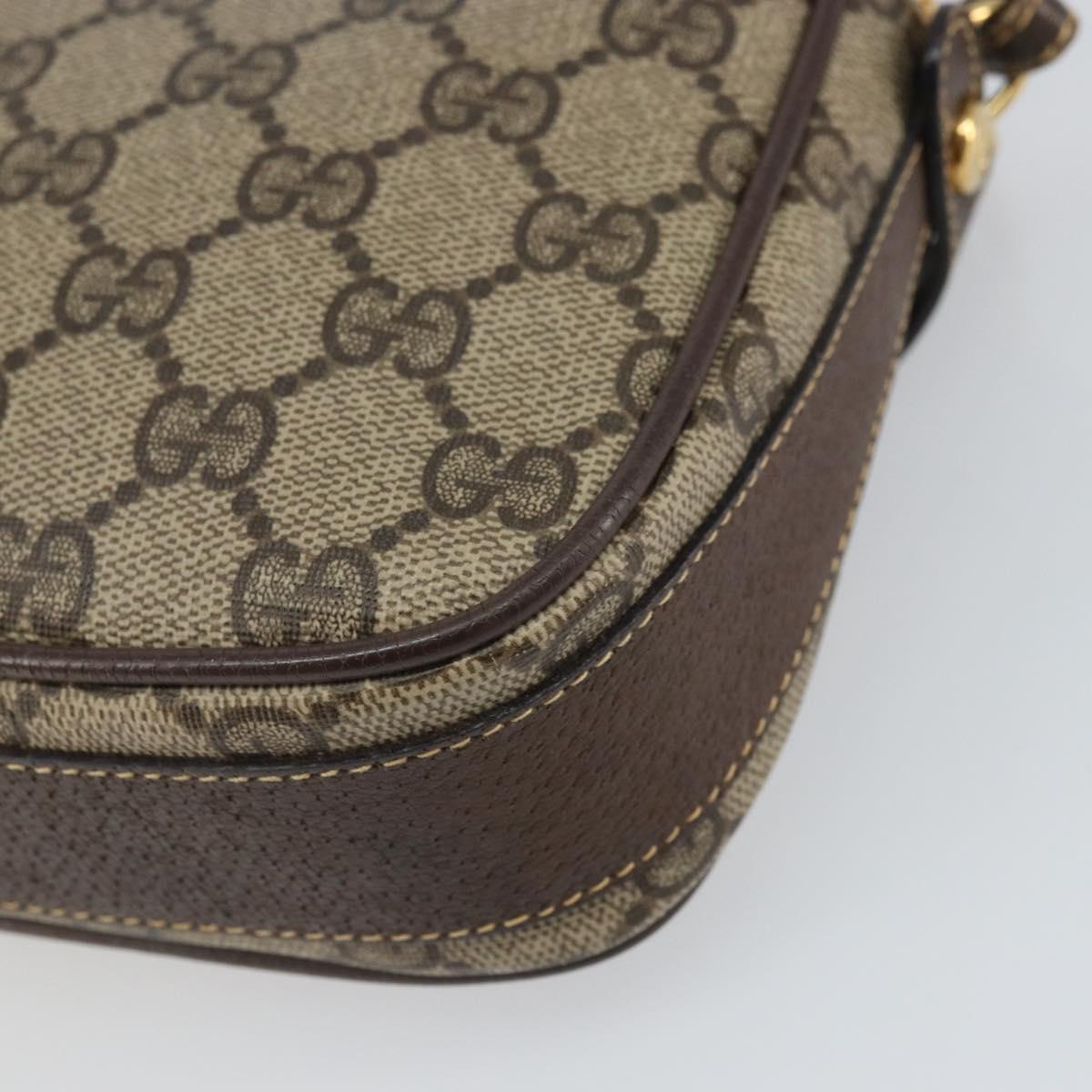 GUCCI GG Supreme Shoulder Bag PVC Leather Beige Gold 007 904 0423 Auth BA9514