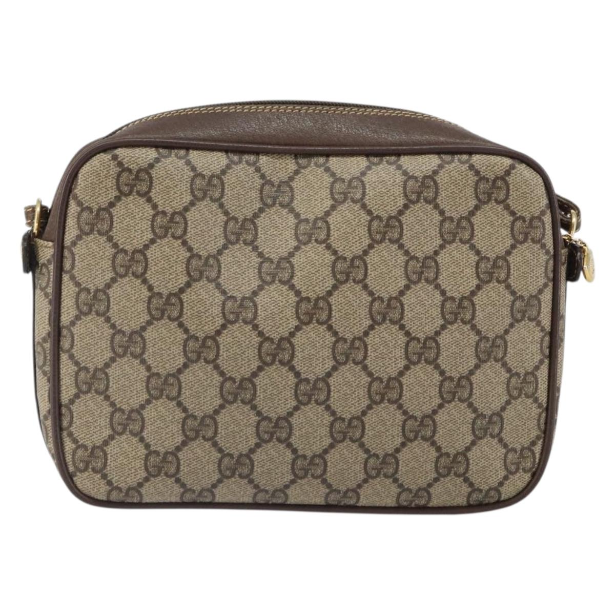 GUCCI GG Supreme Shoulder Bag PVC Leather Beige Gold 007 904 0423 Auth BA9514