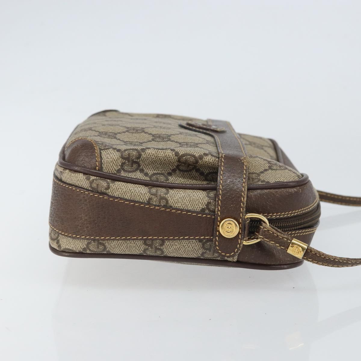 GUCCI GG Supreme Shoulder Bag PVC Leather Beige Gold 007 904 0423 Auth BA9514