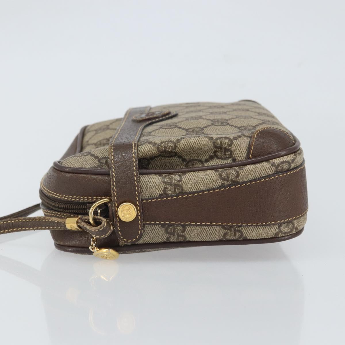 GUCCI GG Supreme Shoulder Bag PVC Leather Beige Gold 007 904 0423 Auth BA9514