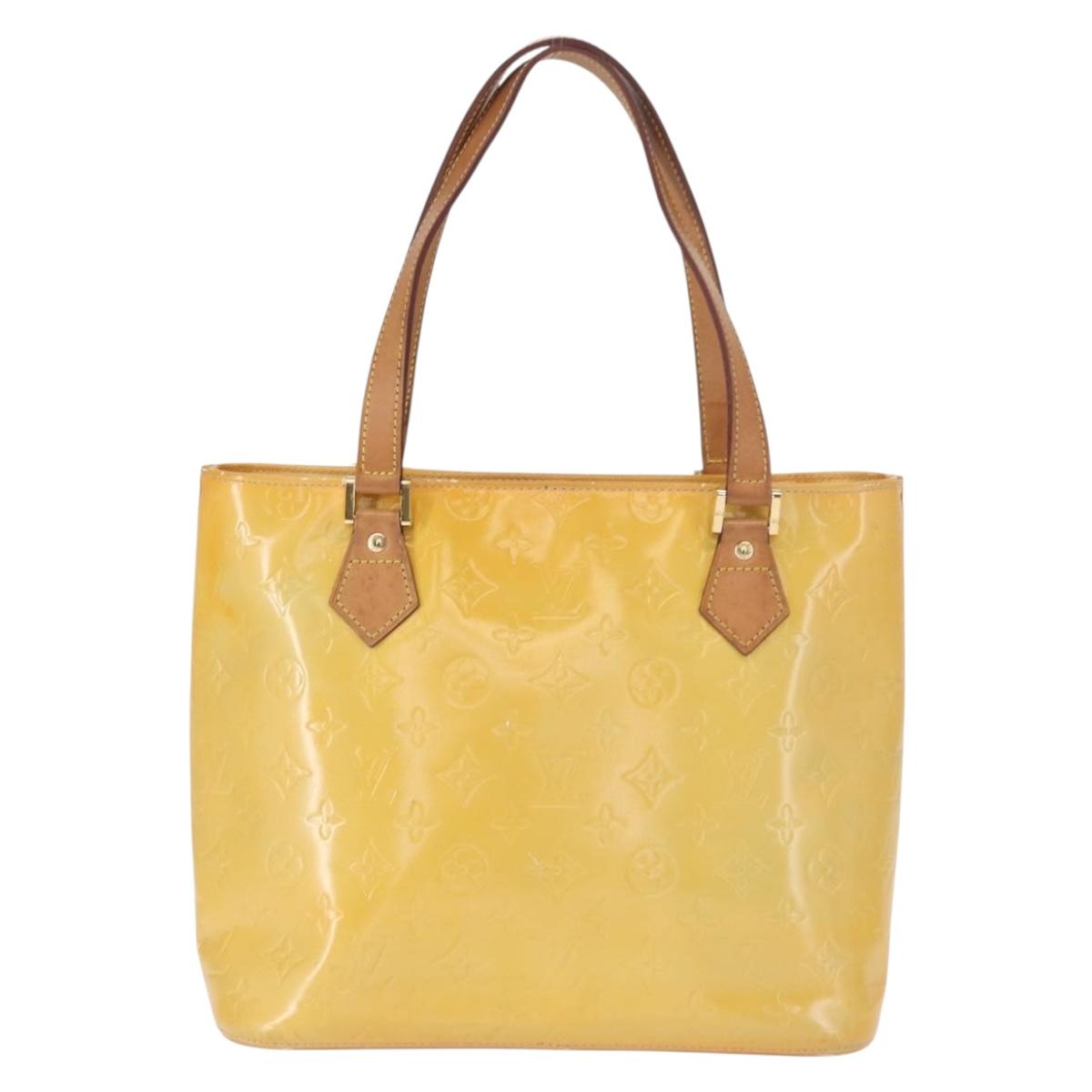 LOUIS VUITTON Monogram Vernis Houston Hand Bag Gris M91053 LV Auth BA9521