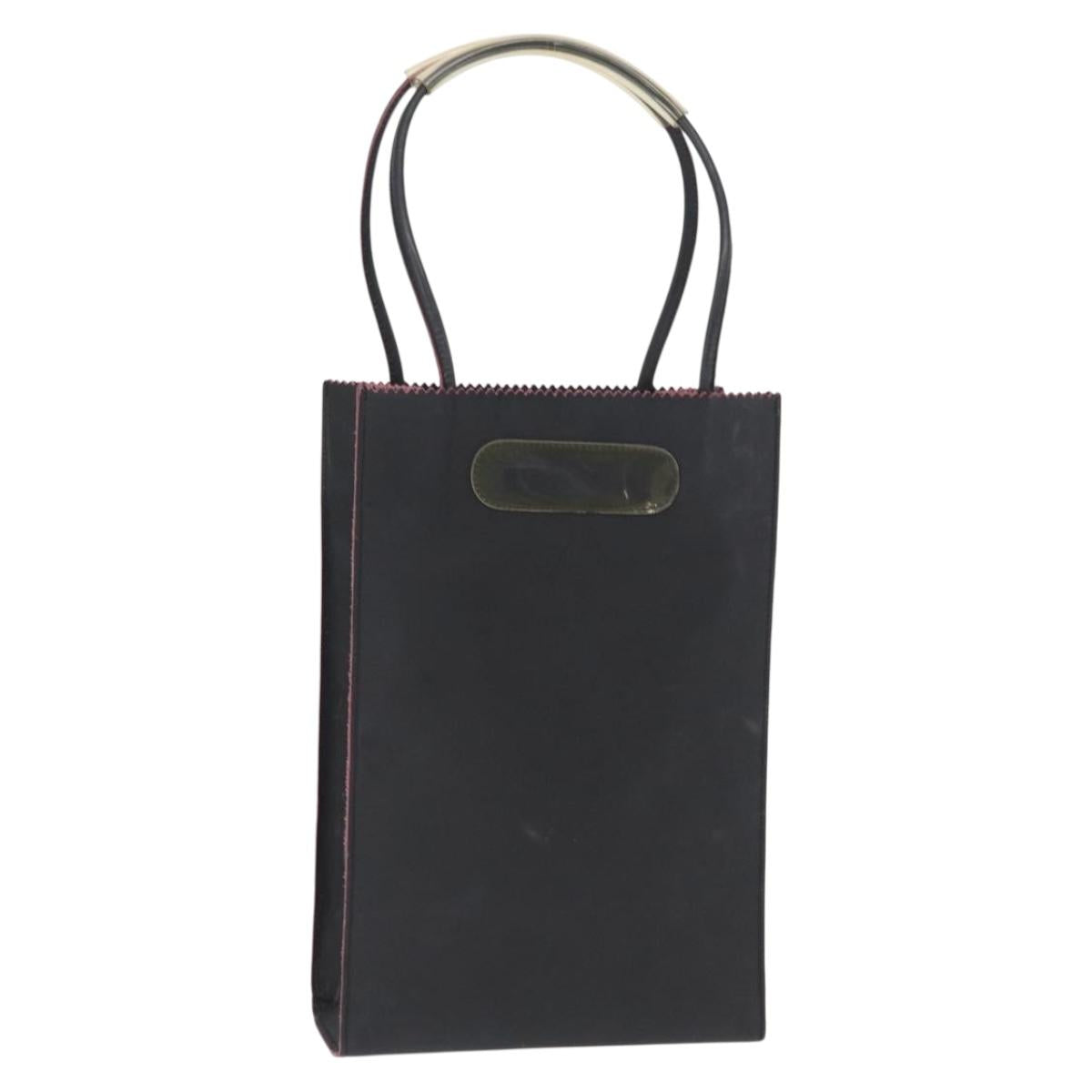 CHANEL Hand Bag Leather Black CC Auth BA9527
