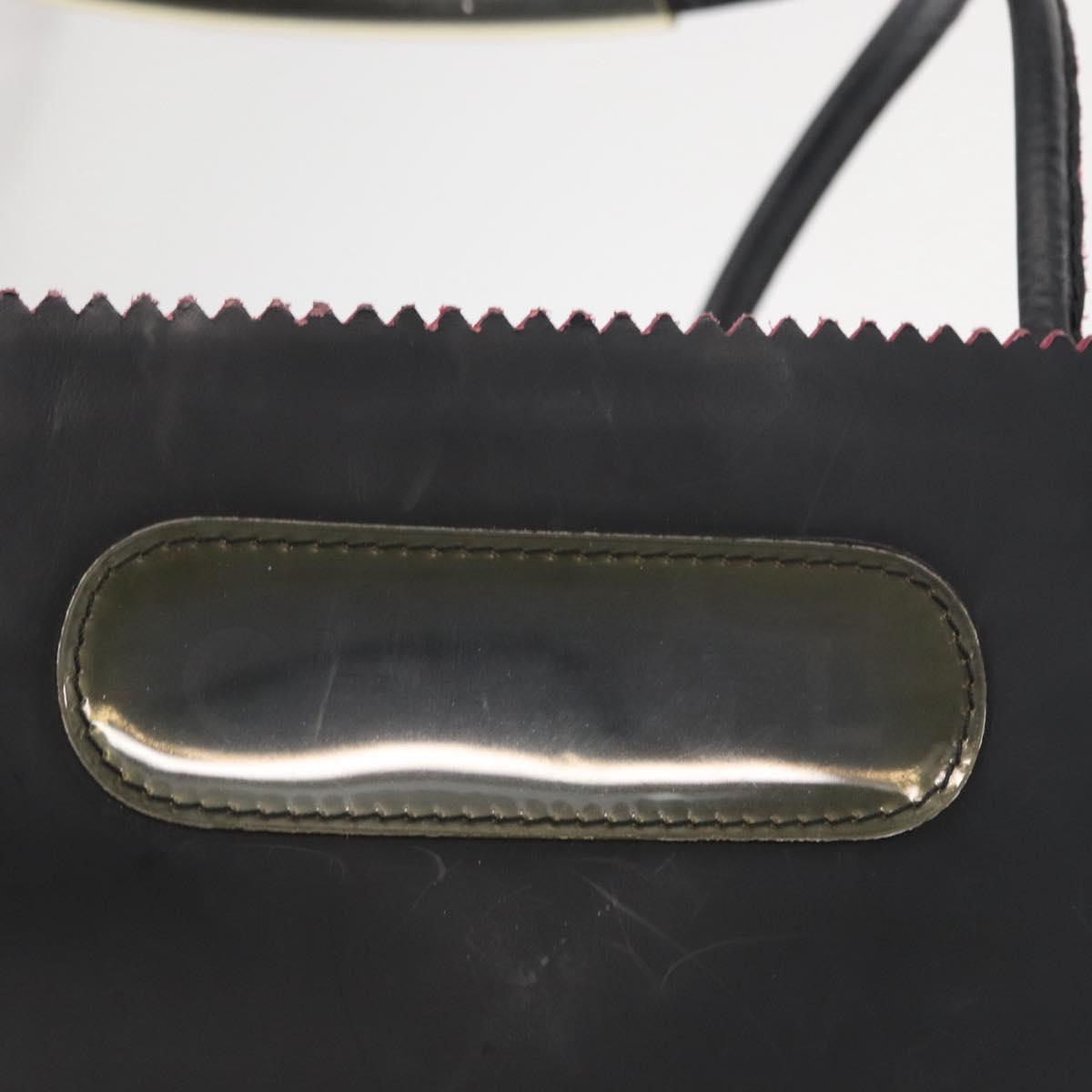 CHANEL Hand Bag Leather Black CC Auth BA9527