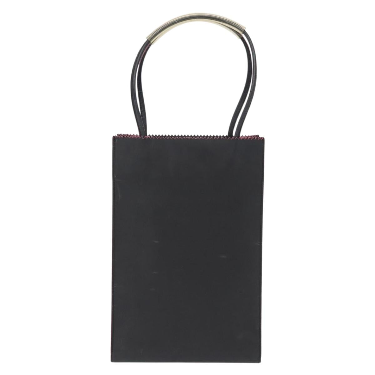 CHANEL Hand Bag Leather Black CC Auth BA9527
