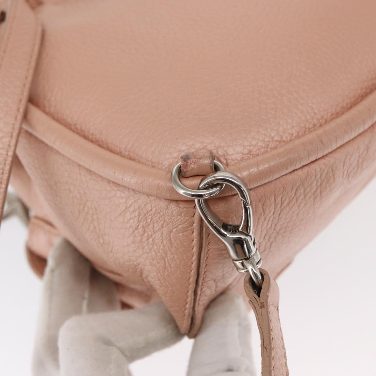 Jimmy Choo Love Backpack Leather Pink Silver Auth BA9528