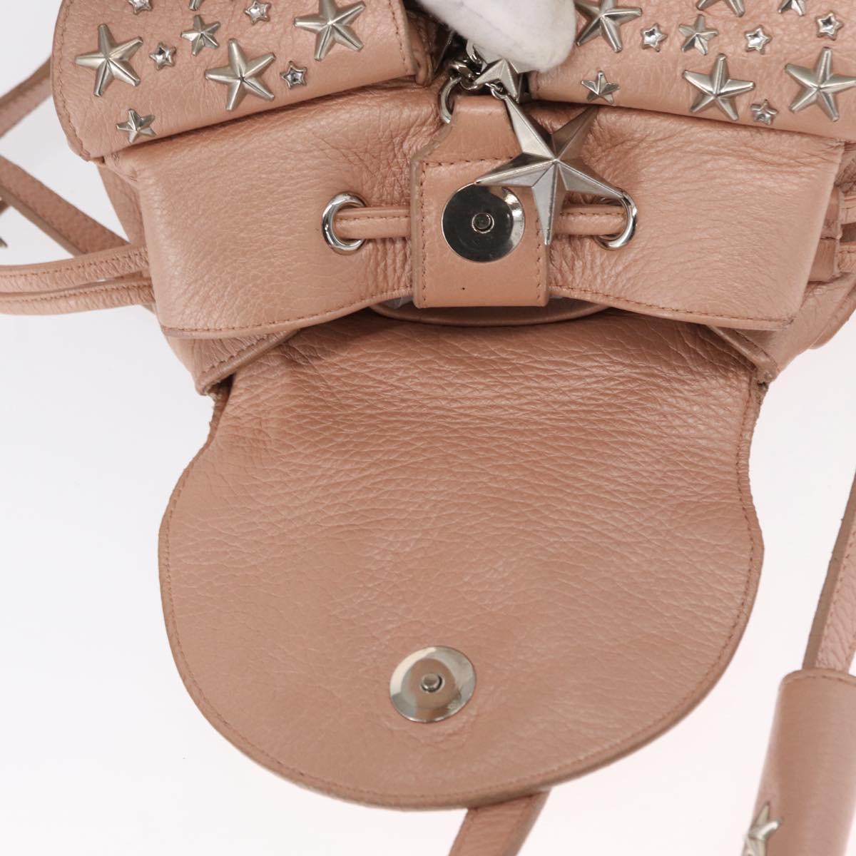 Jimmy Choo Love Backpack Leather Pink Silver Auth BA9528